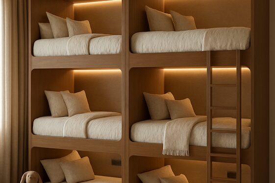 Luxury Quad Bunk Beds with Built-In Lighting illustration