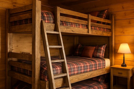 Rustic Cabin Style Quad Bunk Beds for Cozy Bedrooms illustration
