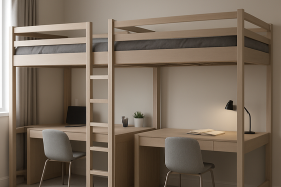 Oversized Quad Bunk Beds for Teen and Tween Rooms illustration