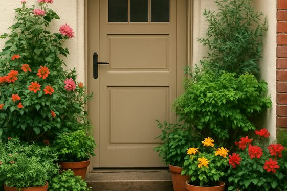 Add Potted Plants to Create a Lush Welcome illustration