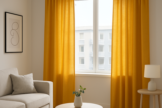 Incorporate Colorful, Washable Curtains illustration