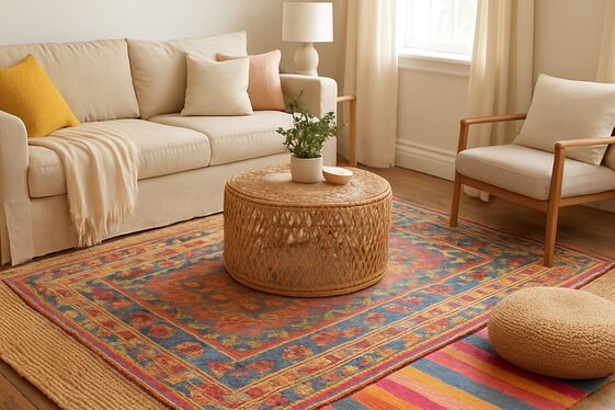 Use Rugs to Cover Imperfections illustration