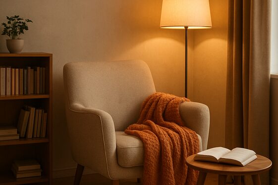 Create a Cozy Reading Nook with Soft Lighting illustration