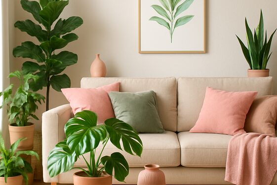 Mixing Pink with Botanical Greenery illustration