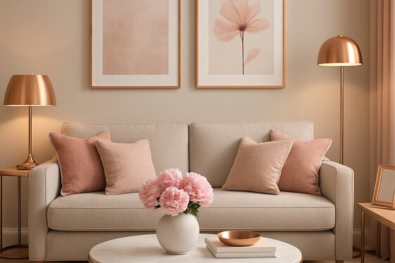 Rose Gold and Pink Metallic Accents illustration