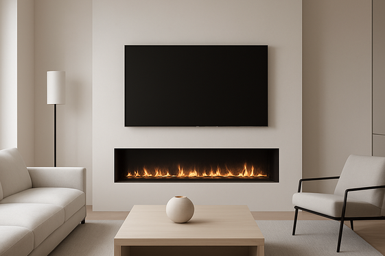 Integrating a Modern Linear Fireplace with a Flat-Screen TV illustration