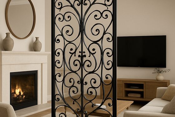 Using Decorative Screens to Separate Fireplace and TV Zones illustration