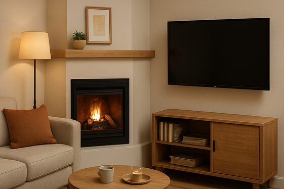 Utilizing Corner Fireplace and TV Layouts illustration