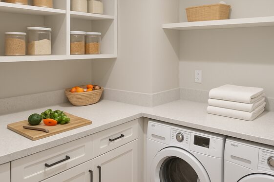Multipurpose Countertops for Food Prep and Laundry Tasks illustration