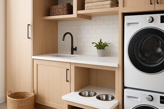 Designing a Pet Feeding Station Within the Pantry Laundry Area illustration