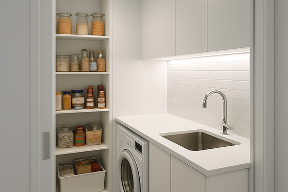 Efficient Layouts for Narrow Laundry Pantries illustration