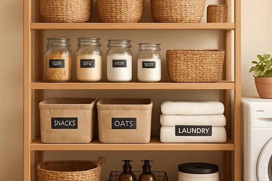 Open Shelving Ideas to Display Pantry and Laundry Items illustration