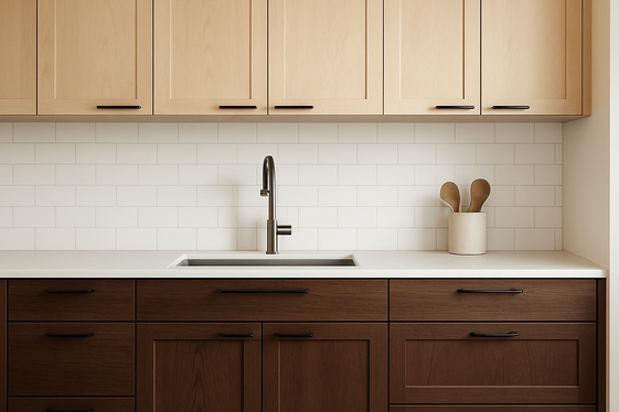 Two-tone wooden cabinetry for bold contrast illustration