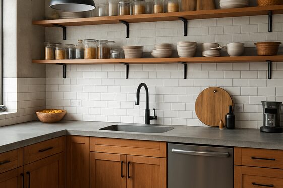 Mixing wood and concrete for urban chic vibes illustration