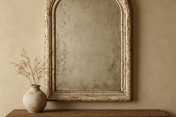 Antique Distressed Arch Mirrors for Character illustration