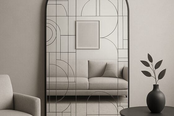 Arched Mirrors with Geometric Patterns illustration