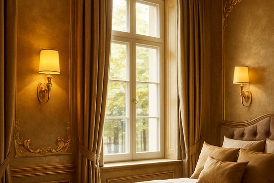 Using Metallic Accents and Gold Leaf Around Window Walls illustration