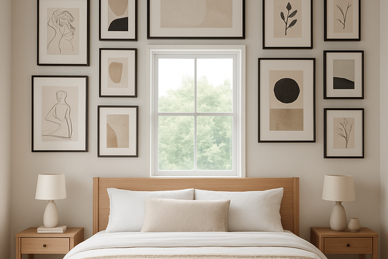 Creating a Gallery Wall Accent Around Your Windows illustration
