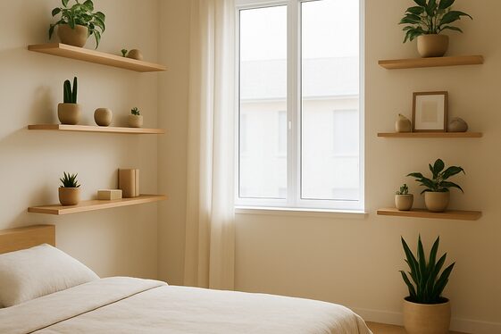 Incorporating Floating Shelves Around Windows as an Accent illustration