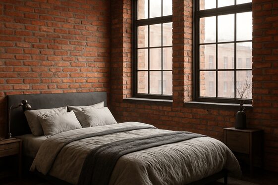Mixing Brick or Stone Veneer Around Bedroom Windows illustration
