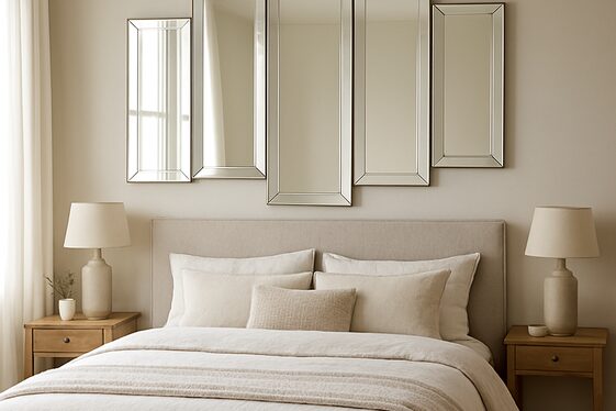 Add Mirrors Above the Headboard for Visual Impact illustration