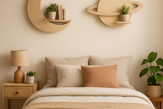 Moon and Planet Floating Shelves for Unique Storage illustration