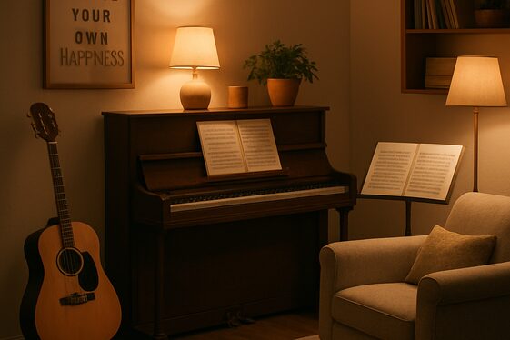 Set Up a Music Nook with Instruments and Seating illustration