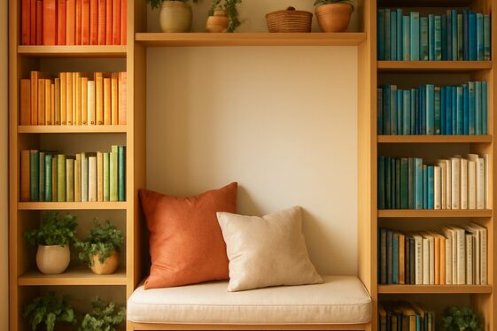 Use Bookshelves to Frame a Quiet Corner illustration