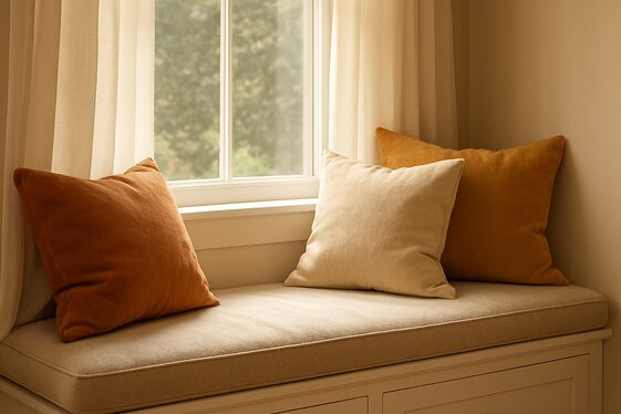 Add a Window Seat with Plush Pillows and Storage illustration