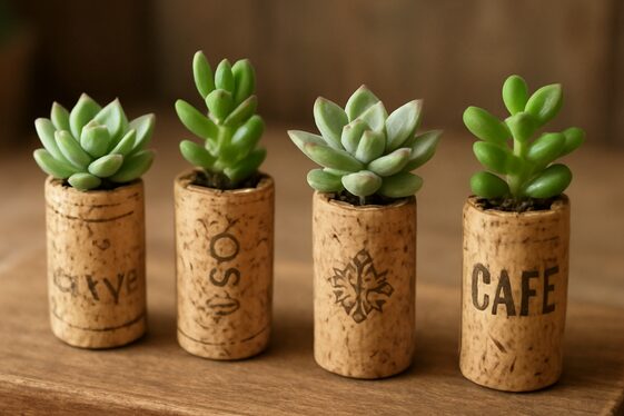 Turn Wine Corks into Mini Planters illustration