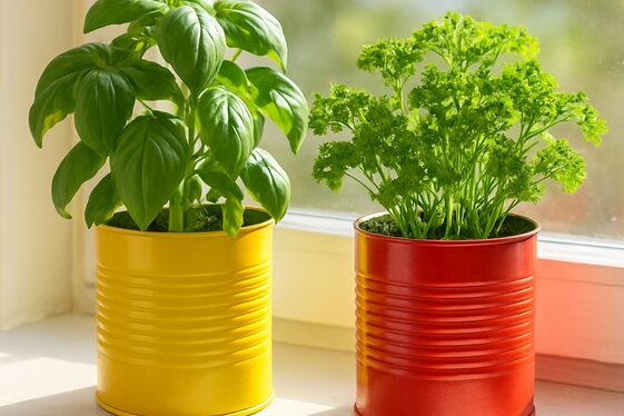 Upcycle Tin Cans into Chic Herb Pots illustration