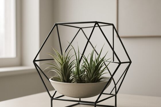 DIY Geometric Metal Frame Planters illustration