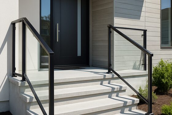 Modern Metal and Glass Stair Rails illustration