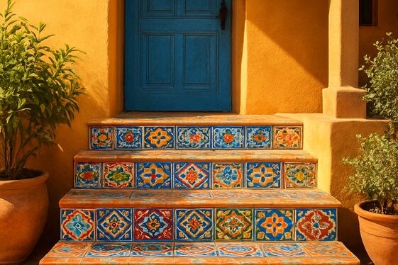 Tile-Covered Steps for a Pop of Color and Personality illustration