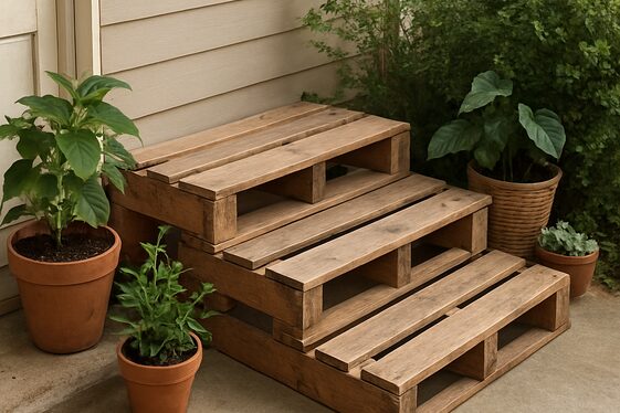 Recycled Pallet Steps for an Eco-Friendly and Creative Touch illustration