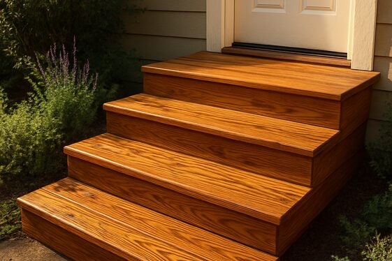 Stained Wooden Steps to Enhance Natural Grain and Warmth illustration