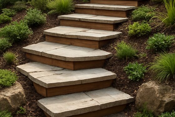 Multi-Level Steps to Accommodate Slopes and Elevation Changes illustration