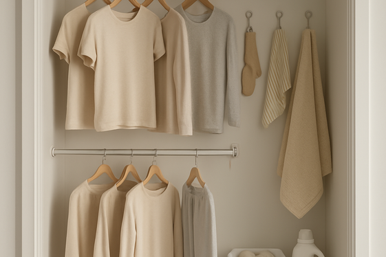 Add Hooks and Rods for Hanging Clothes and Accessories illustration