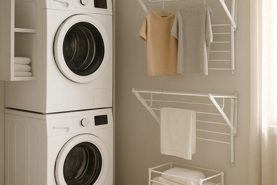 Install Folding Wall-Mounted Drying Racks illustration