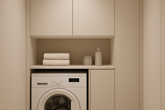 Create a Minimalist Laundry Nook with Built-In Cabinets illustration