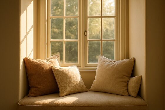 Built-In Window Seats with Cushions illustration