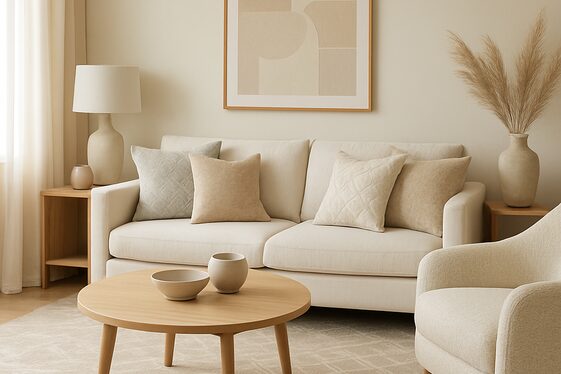 Subtle Patterns on Rugs and Pillows illustration