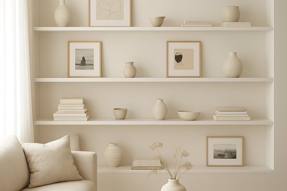 Open Shelving to Show Off Art and Books illustration