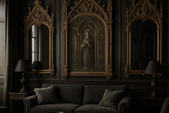 Integrate Gothic-Inspired Wall Art and Mirrors illustration