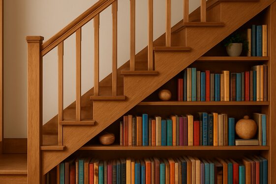 Staircase Bookcases to Maximize Storage illustration