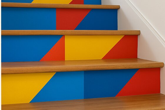 Bold Color Blocking on Stair Risers illustration