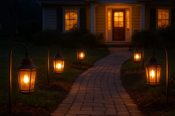 Line Your Walkway with Lanterns illustration
