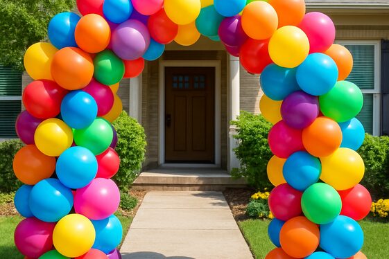 Incorporate Festive Balloon Tunnels illustration