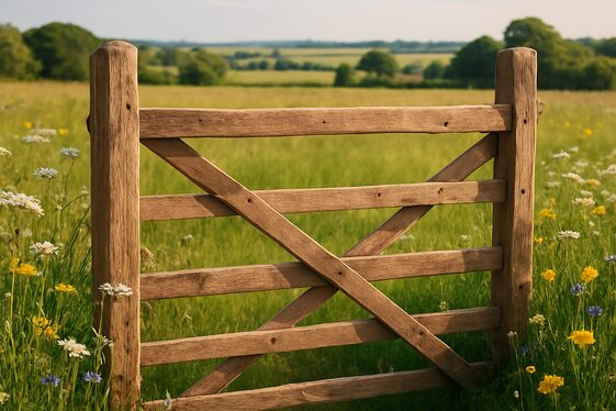 Simple Post and Rail Rustic Gates illustration