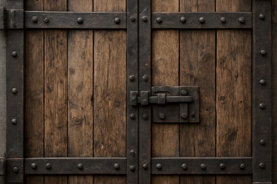 Industrial Rustic Gates with Exposed Hardware illustration